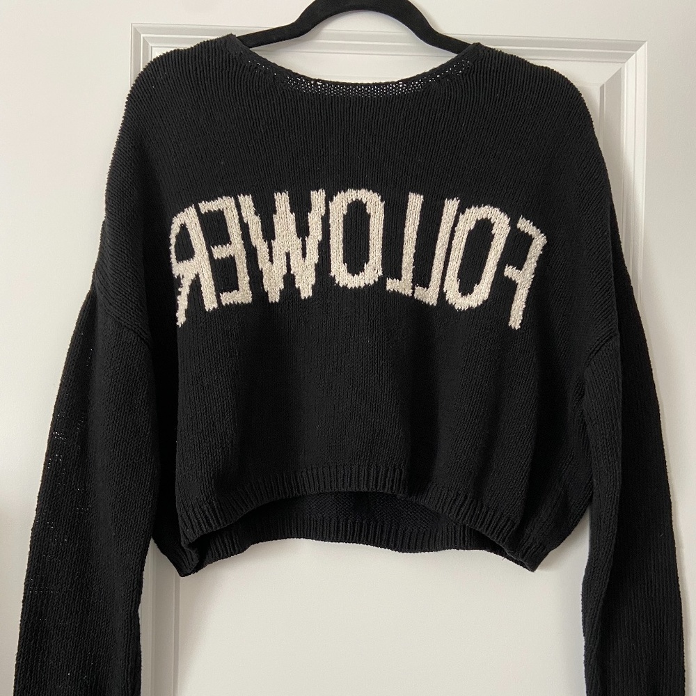 Cropped knit sweater